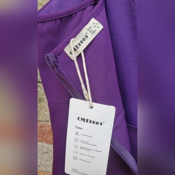 CMZ2005 midi cocktail Purple women's dress Size Xlarge - Picture 8 of 10